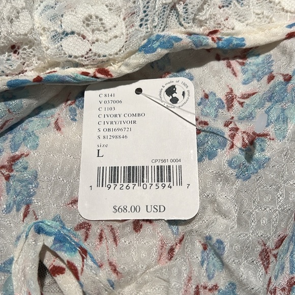 NEW🔥Free People Take It Away Bodysuit - Sleeveless Ivory Combo $68 - Picture 8 of 9